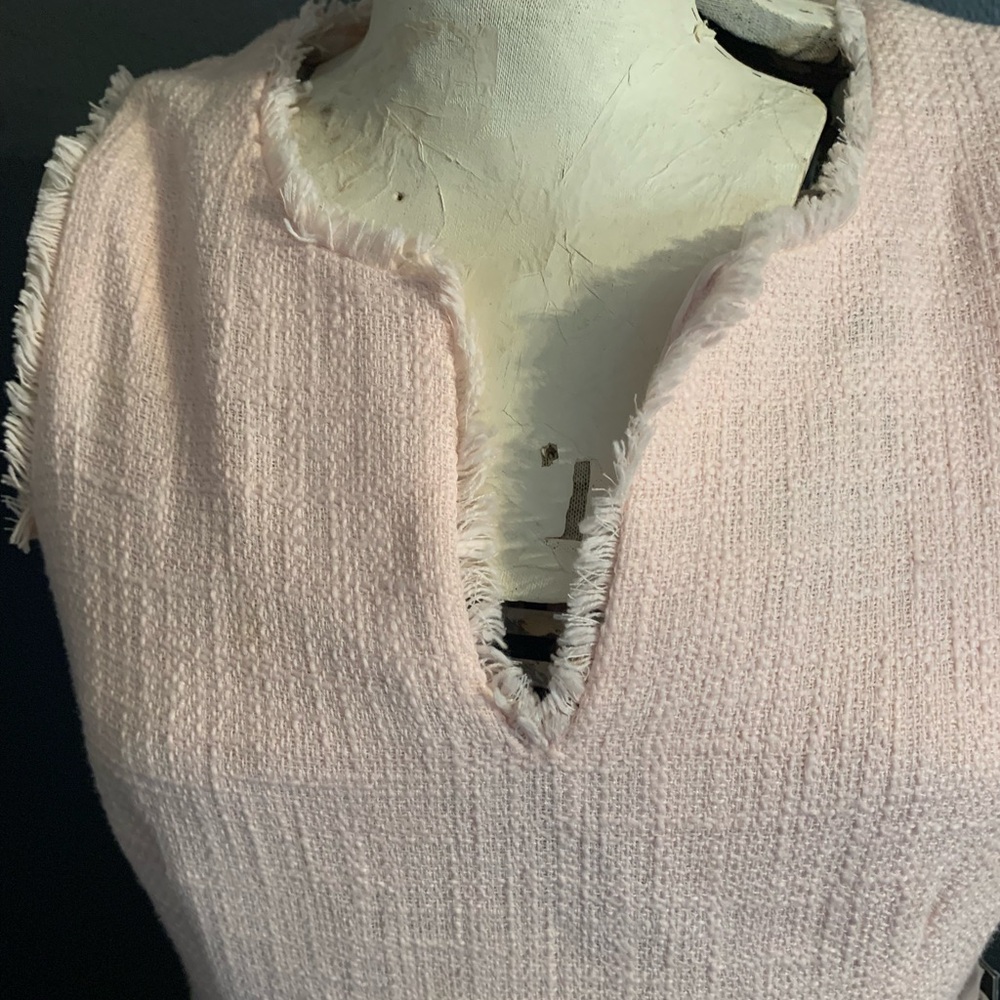 Karl Lagerfeld Soft Pink Tweed Textured Dress Size 8
